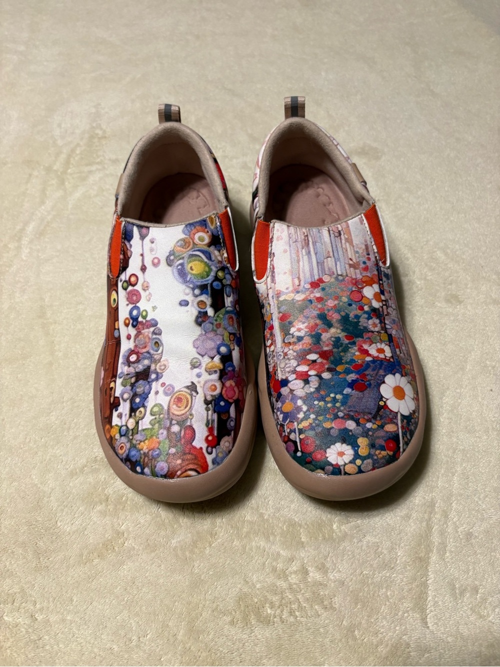 Floral Art Print Slip-On Sneakers in Multicolor